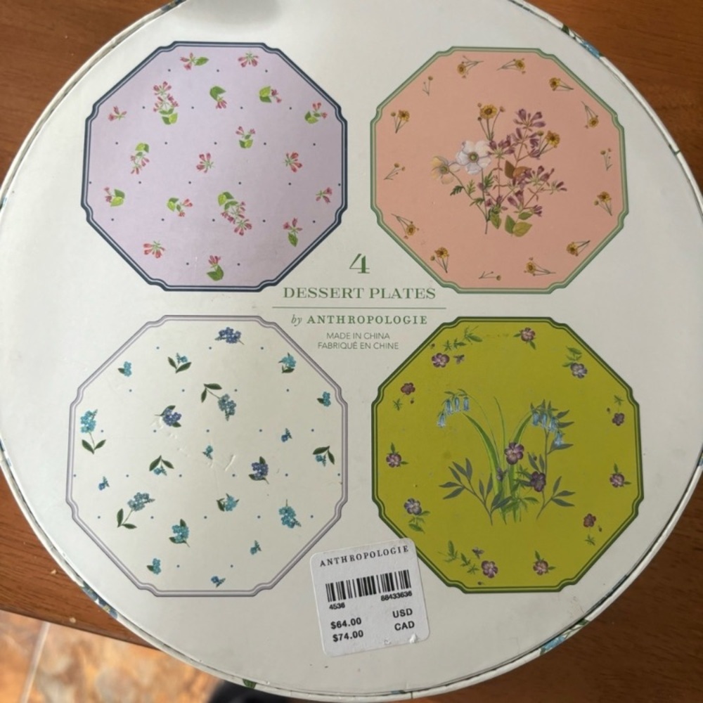 Anthropologie Pia Dessert Plates (4) New in Gift Box - Picture 4 of 5